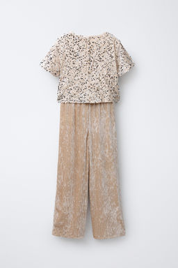 LONG SEQUIN AND VELVET JUMPSUIT - Zara фото 2