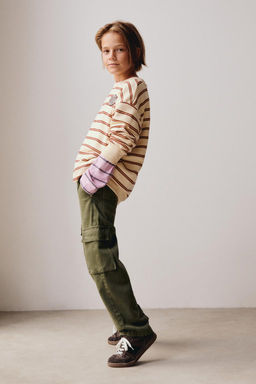 STRIPED SWEATSHIRT WITH PATCH