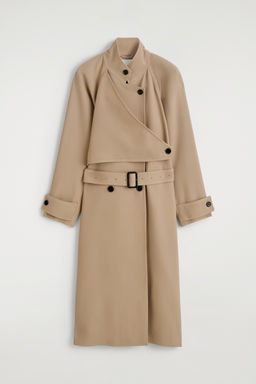 GABARDINA DE TWILL DE LANA CRUZADA