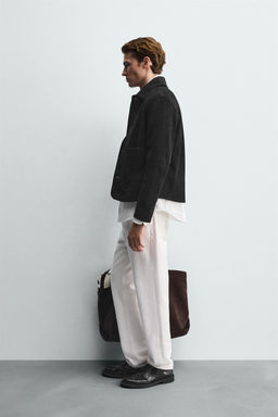 SPLIT SUEDE LEATHER JACKET - Zara фото 4