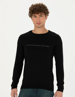 Siyah Slim Fit Bisiklet Yaka Triko Kazak - Pierre cardin фото 3
