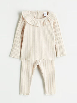 Bisiklet Yaka K?z Bebek Bluz ve Tayt 2li