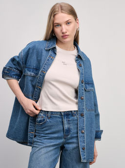 Базовая футболка в рубчик с вышивкой / Zarina  фото 2