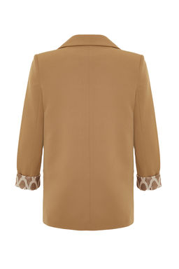 Koyu Bej Regular Astar Detayl? Dokuma Blazer Ceket TWOAW20CE0316