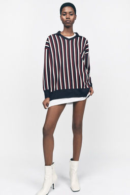 STRIPED POLO NECK JUMPER