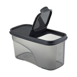 Банка для сыпучих продуктов пластмассовая Бест 1л, 9,5х19х9,5см, графитовый (Россия) - Домашняя мода фото 3