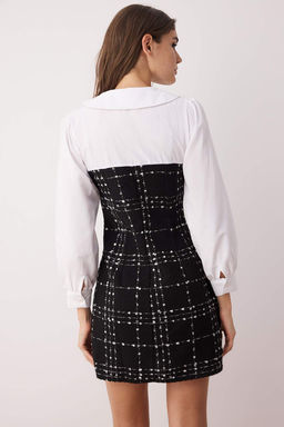 TRENDYOLMILLA Mavi Ekose / Kareli Dokuma Elbise TWOAW23EL00701 фото 18