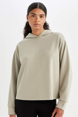 DeFactoFit Standart Fit Kapusonlu Skuba Dalg?c Sporcu Basic Sweatshirt  фото 4
