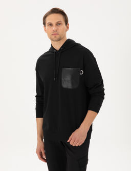 Siyah Comfort Fit Sweatshirt
