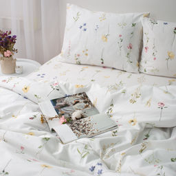 КПБ 2,0 спальный (с простыней на резинке 160х200х25, 2 наволочки 50х70), Ботанический сад Пододеяльник на молнии 177х217; простыня на резинке 160х200х25, наволочка 50х70 - 2шт. - Традиция фото 3