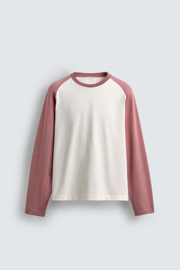 CAMISETA COLOR BLOCK / Blanco / Rosa