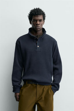 WAFFLE-KNIT TEXTURED SWEATSHIRT - Zara фото 2