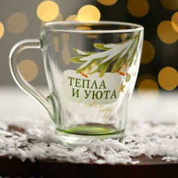 Кружки новогодние стеклянные Тепла и уюта!, 2 шт. по 300 мл - Дорого внимание фото 7