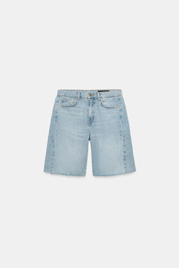 BERMUDA DENIM RELAXED TIRO MEDIO ZW COLLECTION / Azul lavado - Zara фото 5