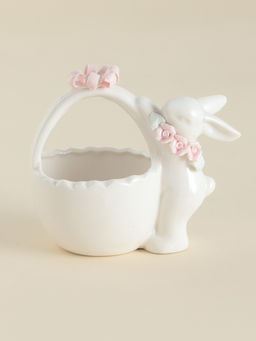 Конфетница SL Home «Лесные кролики», 12.5×8×12 см, фарфор, белая