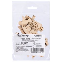 Заготовка для декорирования Mr. Carving ВД-1135 Мини набор Зайчики №2 фанера 0.3 см  фото 3