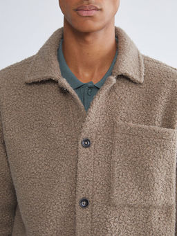 Regular Fit Uzun Kollu Pel?? Erkek G?mlek Ceket