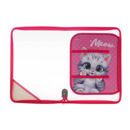 Папка для труда, А4, пластиковая, 23×32.5×2.5 см «Котик»