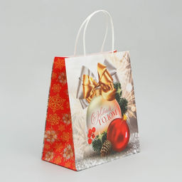 Пакет крафтовый С Новым годом, 22 25 12 см - Доступные радости фото 2