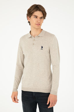 Erkek Slim Fit Polo Yaka Ta_ Melanj Basic Kazak