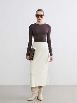 Beli Lastikli Triko Etek