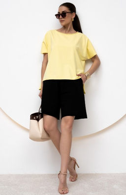 Шорты из хлопкового футера с высокой посадкой - Solo mio фото 6