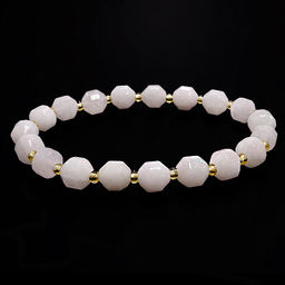 Браслет из камня 8мм с огранкой Розовый агат привлекает счастье и любовь 6мм