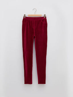 Beli Lastikli Basic Kadife K?z ?ocuk Uzun Tayt