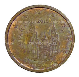 Монета 2 евроцента 2018 года Испания