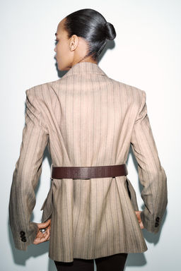 HERRINGBONE BLAZER WITH BELT - Zara фото 15