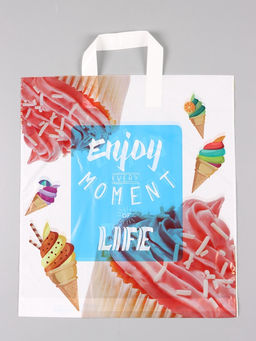 Цена за 50 шт. Пакет "Сладкая жизнь", полиэтиленовый с петлевой ручкой, 38 х 42 + 3 см, 37 мкм