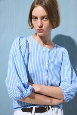 Blusa en mezcla de lino - H&m фото 14