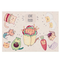 Салфетка на стол "Love food" ПВХ, 40х29 см
