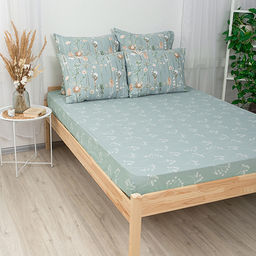 Простыня на резинке 180х200х25, поплин, Иммортели - Традиция фото 3