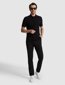 Siyah Slim Fit Polo Yaka T-shirt