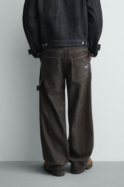 PANTAL?N RELAXED FIT RAYAS FLOCADO / Billar - Zara фото 3