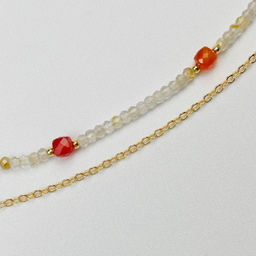 Колье двойное из Рутилового кварца и Сердолика