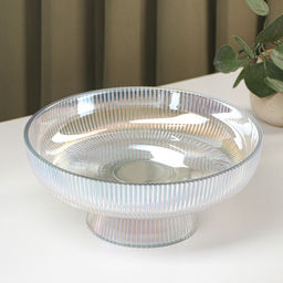 Ваза для фруктов «Камелия», 26×11 см, 2 л, стекло, перламутровая