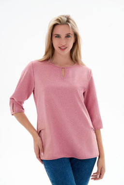 Кофта женская из футера Анфиса розовый меланж - Амадэль фото 6