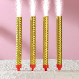 Свечи фонтаны в торт «Золотые искры», 4 шт., 14 см, горение 40 сек.