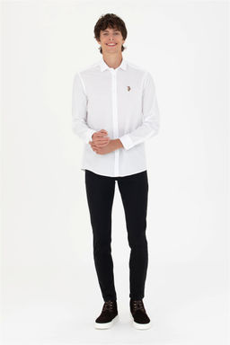 Мужская белая рубашка с длинным рукавом Неожиданная скидка в корзине - U.s. polo assn фото 4