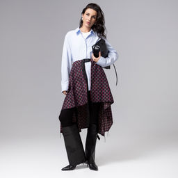 Юбка-килт с необработанными краями, Игра теней - Charutti фото 6