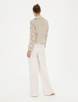 Beyaz Y_ksek Bel Straight Fit Pantolon