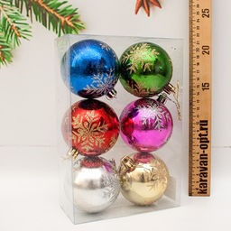 Набор шаров D=7см, 6шт. (S81-29) в ПВХ упаковке