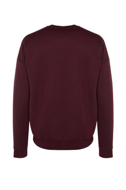 TRENDYOL MAN Bordo Regular Fit Uzun Kollu Dokulu Sweatshirt TMNAW22SW1020 - Trendyolmilla фото 9