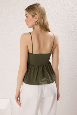 Mavi Premium Cizgili Ask?l? Pamuklu Dokuma Bluz TWOSS25BZ00412 - Trendyolmilla фото 8