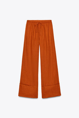 ZW COLLECTION 100% LINEN PALAZZO TROUSERS - Zara фото 30