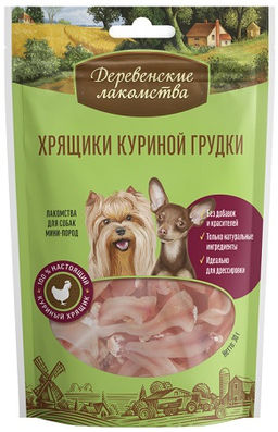 Деревенские лакомства для мини-пород Хрящики куриной грудки 30г