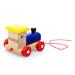 Каталка D0084 "Паровозик" с конструктором в пакете