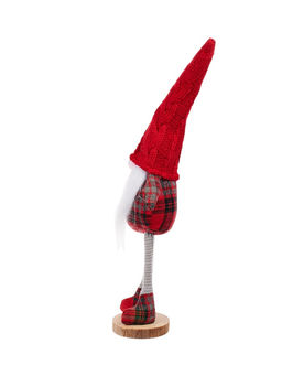 Фигура текстиль «Гном в красном» 55 см, 1 LED, от батареек AG13×3, свечение тёплое белое
